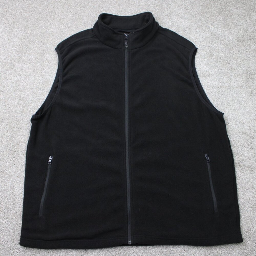 33,000 ft Vest Men 2XL XXL Black Fleece Full Zip Jacket Coat Zip Pockets outdoor